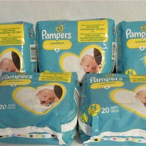 Pampers Swaddlers N-10 LBs 5Pks 20 Per 100 Total